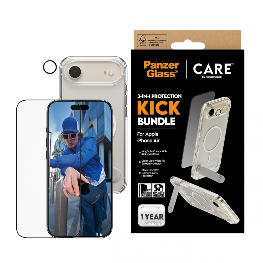PanzerGlass ® | CARE by ® 3-in-1 Feature Kick Bundle iPhone Air – 2