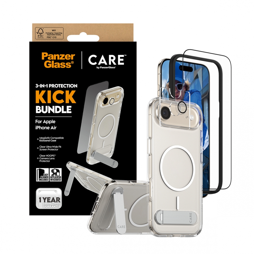 PanzerGlass ® | CARE by ® 3-in-1 Feature Kick Bundle iPhone Air – 5
