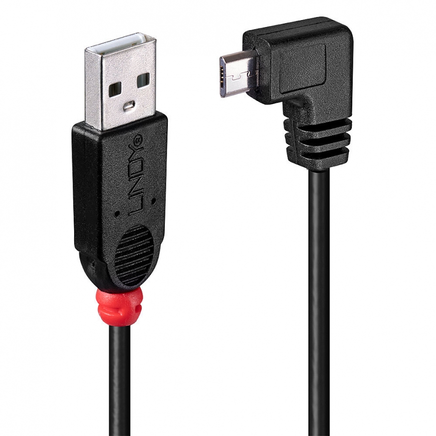 Lindy 31975 USB kabelis USB 2.0 0,5 m USB A Micro-USB B Melns