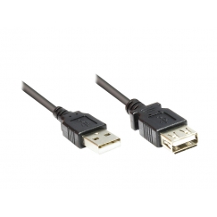 Alcasa 2511-OF01S USB kabelis USB 2.0 0,15 m USB A Melns