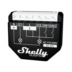 Shelly Qubino WAVE 2PM Älykytkin Musta