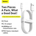 Baseus TZCAMZJ-02 USB-kaabel 1,5 m USB A Micro-USB B Valge