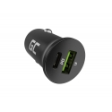 Green Cell GC CADM-GC-38AC - USB-Ladegeraet 38 W 1x USB-C USB-A schwarz