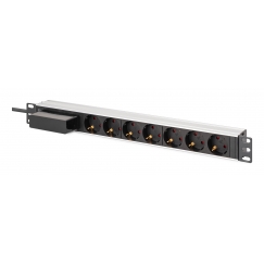 Digitus DN-95439 блок распределения питания 7 розетка(и) 1U Черный, Серебристый