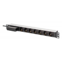 Digitus DN-95439 блок распределения питания 7 розетка(и) 1U Черный, Серебристый