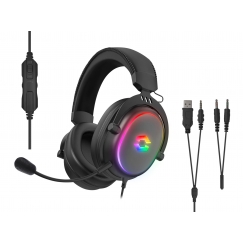 SPEEDLINK CONUX RGB Laisvų rankų įranga Vielinis Su lankeliu Žaidimams USB A tipo Juoda