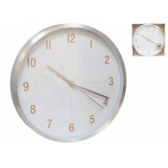 Wall Clock 30 cm, Silver, 30 x 30 x 4 cm, DECORLIFE