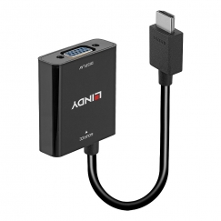 Lindy 38291 vaizdo kabelio adapteris 0,1 m HDMI A tipo (standartinis) VGA (D-Sub) Juoda