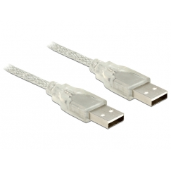 DeLOCK 0.5m, 2xUSB2.0-A USB-kaapeli USB 2.0 0,5 m USB A Läpinäkyvä