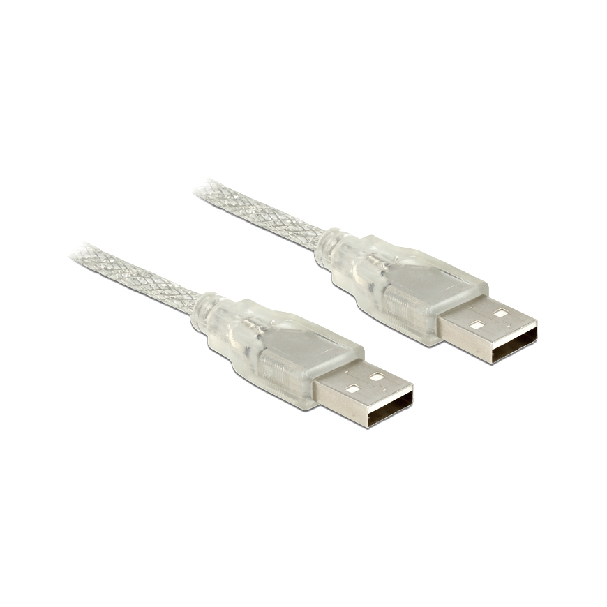 DeLOCK 0.5m, 2xUSB2.0-A USB-kaabel USB 2.0 0,5 m USB A Läbipaistev