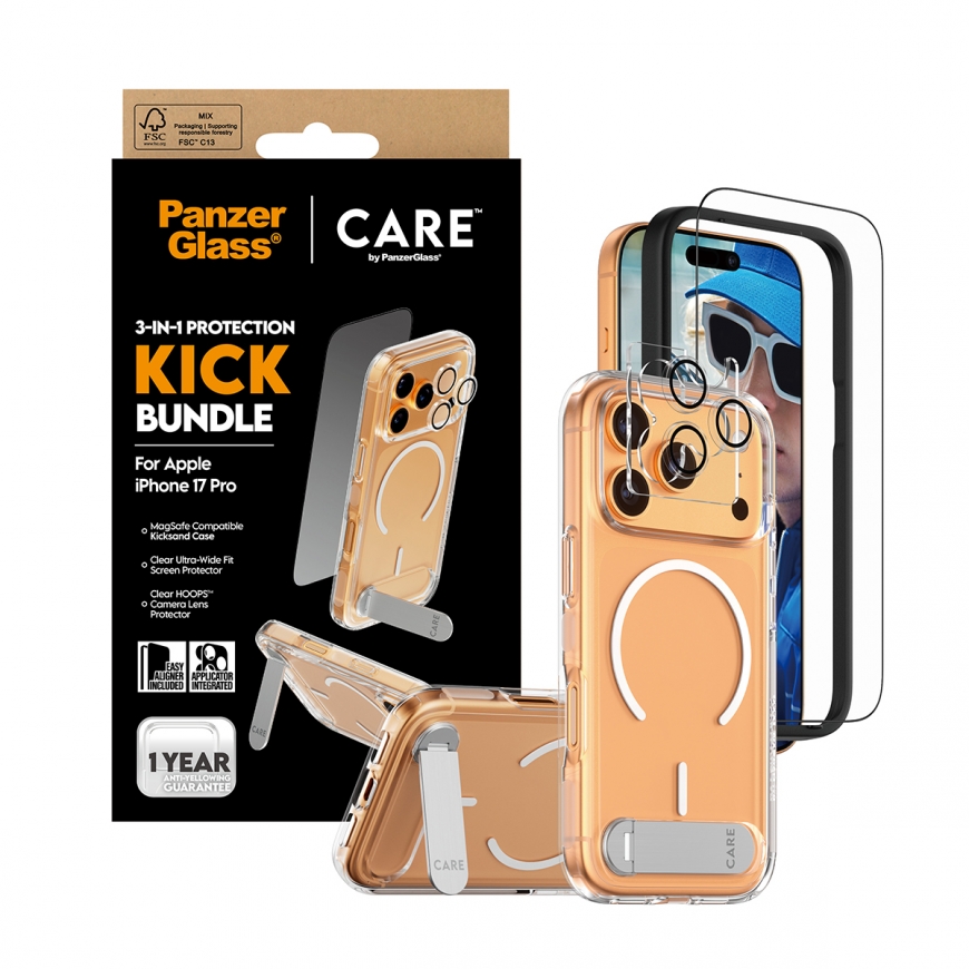 PanzerGlass ® | CARE by ® 3-in-1 Feature Kick Bundle iPhone 17 Pro – 5