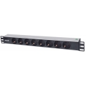 Intellinet 714037 toitejaotuskomponent (PDU) 8 vahelduvvoolu kontakt 1U Alumiinium, Must