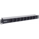 Intellinet 714037 toitejaotuskomponent (PDU) 8 vahelduvvoolu kontakt 1U Alumiinium, Must