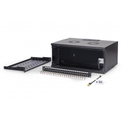 Digitus DN-49201-SET телекоммуникационная стойка 4U Монтируемая на стену стойка Черный