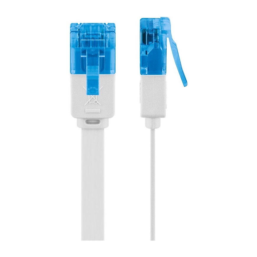 Goobay CAT 6A Flat Patch Cable U/UTP, white – 3