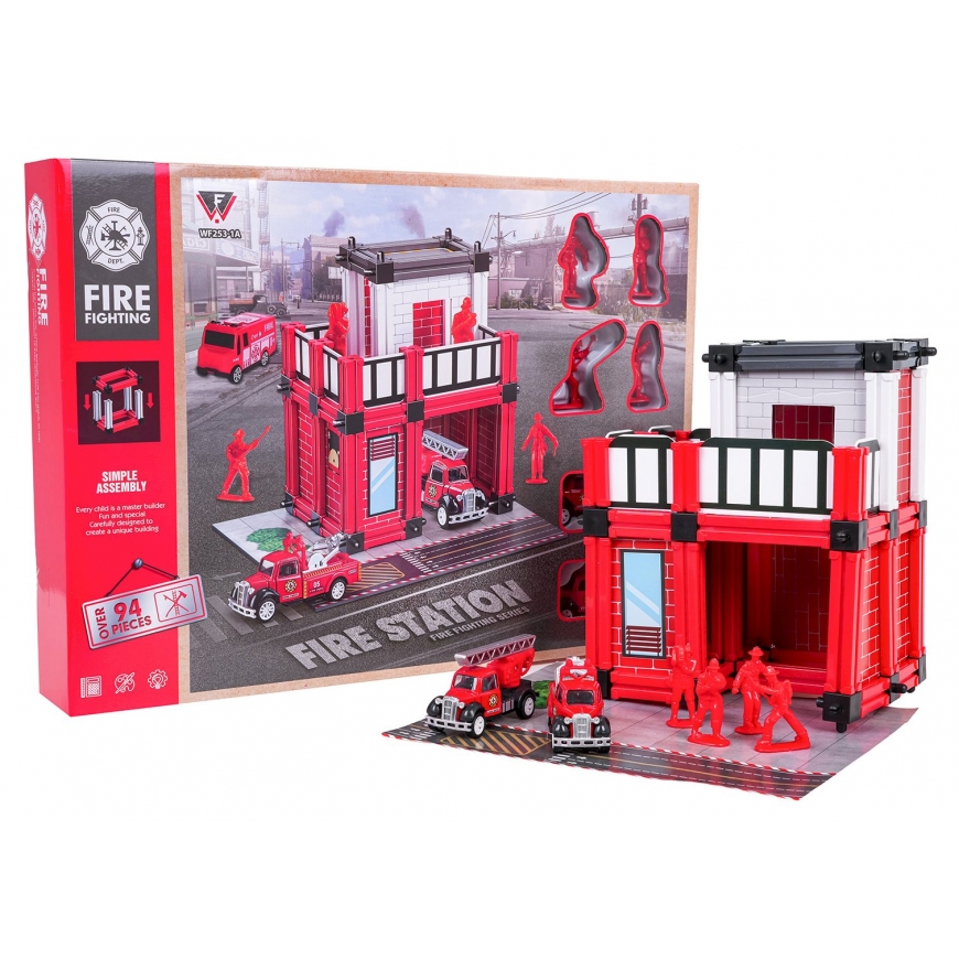 RoGer Fire Station Play Set With Vehicles and Figures