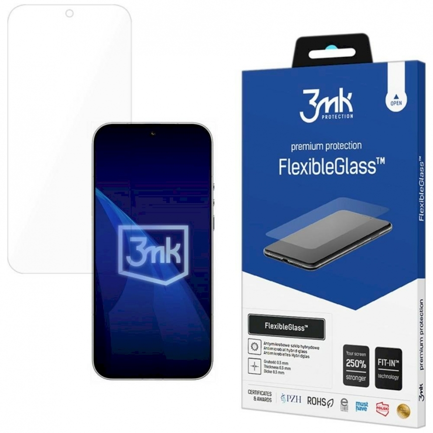 3MK FlexibleGlass Hybrid Glass Aizsargstikls Pilnam