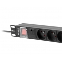 Lanberg PDU-08E-0200-BK energosadales vienība, PDU 8 Maiņstrāvas izvade (-s) 1U Melns
