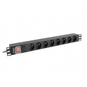 Lanberg PDU-08E-0200-BK tehonjakeluyksikkö 8 AC-pistorasia(a) 1U Musta