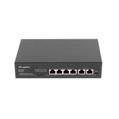 Lanberg RSFE-4P-2FE-60 verkkokytkin Hallitsematon Fast Ethernet (10/100) Power over Ethernet -tuki 1U Musta