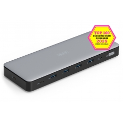Digitus DA-70918 knyginių kompiuterių dokas / jungčių replikatorius Vielinis USB 3.2 Gen 2 (3.1 Gen 