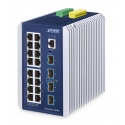PLANET IP30 Industrial L3 16-Port Valdomas Gigabit Ethernet (10/100/1000) Aliuminis, Mėlyna PLANET IP30 Industrial L3 16-Port Valdomas Gigabit Ethernet (10/100/1000) Aliuminis, Mėlyna