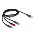 DeLOCK 87277 USB-kaapeli USB 2.0 1 m USB A Micro-USB B/Lightning/Apple 30-pin Vihreä, Musta, Punaine