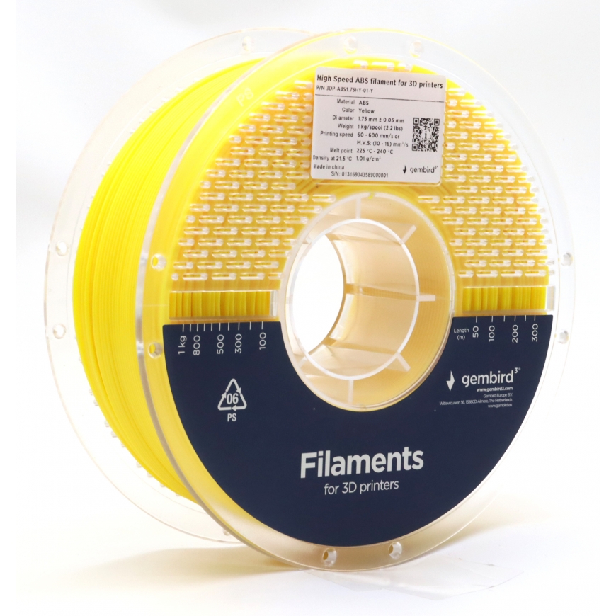 Gembird 3DP-ABS1.75HY-01-Y 3D printing material ABS Yellow 1 kg – 2