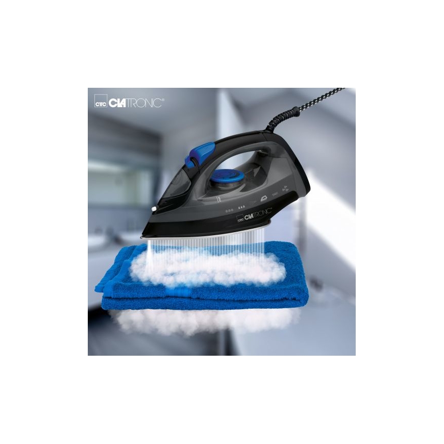 Clatronic DB 3703 Kuiva- & höyrysilitysrauta Pohjalevy ruostumatonta terästä 1800 W Musta, Harmaa – 4