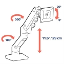 Ergotron HX Series 45-475-216 monitora stiprinājums un statīvs 124,5 cm (49") Galds Balts