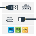 StarTech.com USB2AC50CM USB kabelis USB 2.0 0,5 m USB A USB C Melns
