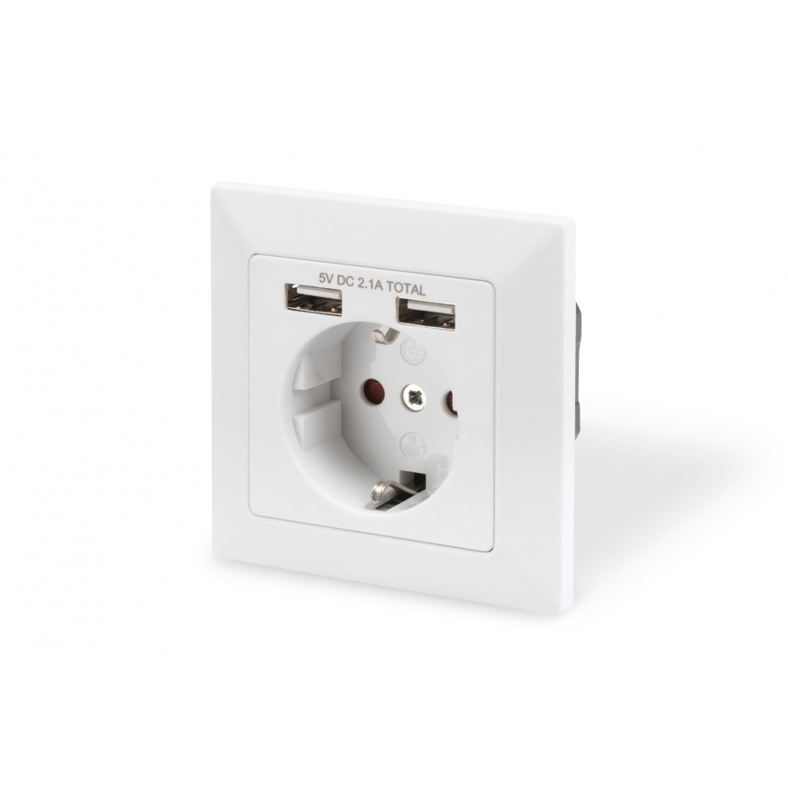 Digitus DA-70613 kontatkligzda 2x USB Balts