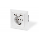 Digitus Safety socket for flush mounting with 2 USB ports Digitus Safety socket for flush mounting with 2 USB ports