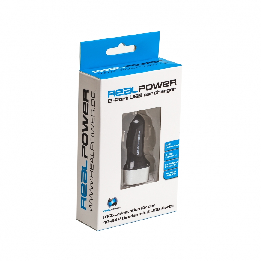 RealPower 176635 mobile device charger Universal Black, Silver AC Auto – 2