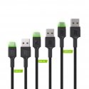 Green Cell Set 3x GC Ray USB-C Cable 30cm, 120cm, 200cm with green LED backlight, fast charging UC, Green Cell Set 3x GC Ray USB-C Cable 30cm, 120cm, 200cm with green LED backlight, fast charging UC,