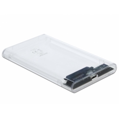 DeLOCK 42617 tallennusaseman kotelo HDD-/SSD-kotelo Läpinäkyvä 2.5"