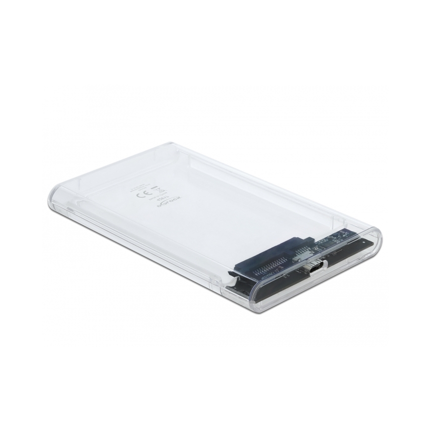 DeLOCK 42617 cieto disku uzglabāšanas sistēma HDD/SSD korpuss Caurspīdīgs 2.5"