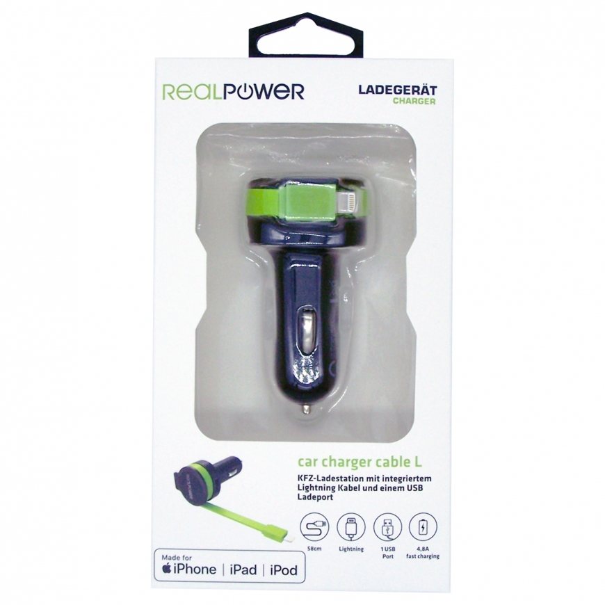 RealPower 257637 PDA/mobīlo telefonu lādētājs Universāls Melns, Zaļš Cigāru šķiltavas Auto – 4