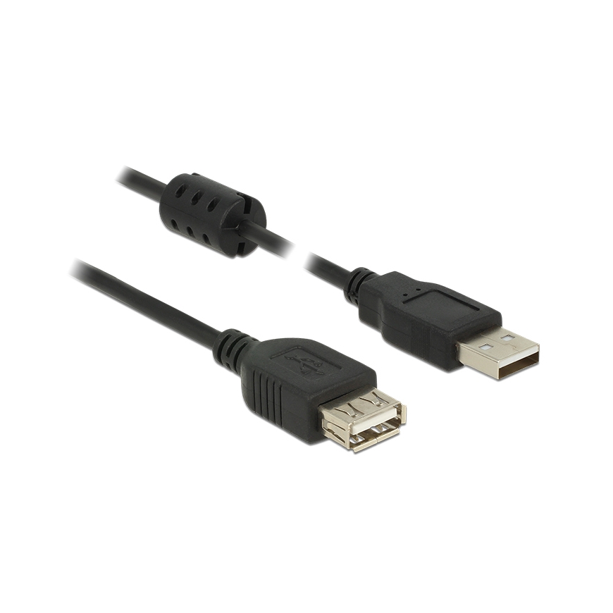 DeLOCK 3m, 2xUSB 2.0-A USB kabelis USB 2.0 USB A Melns