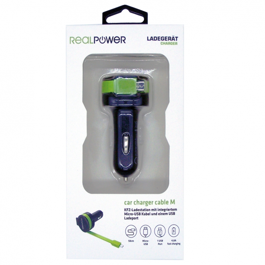 RealPower 257635 mobiililaitteen laturi Universaali Musta, Vihreä Tupakansytytin Auto – 4