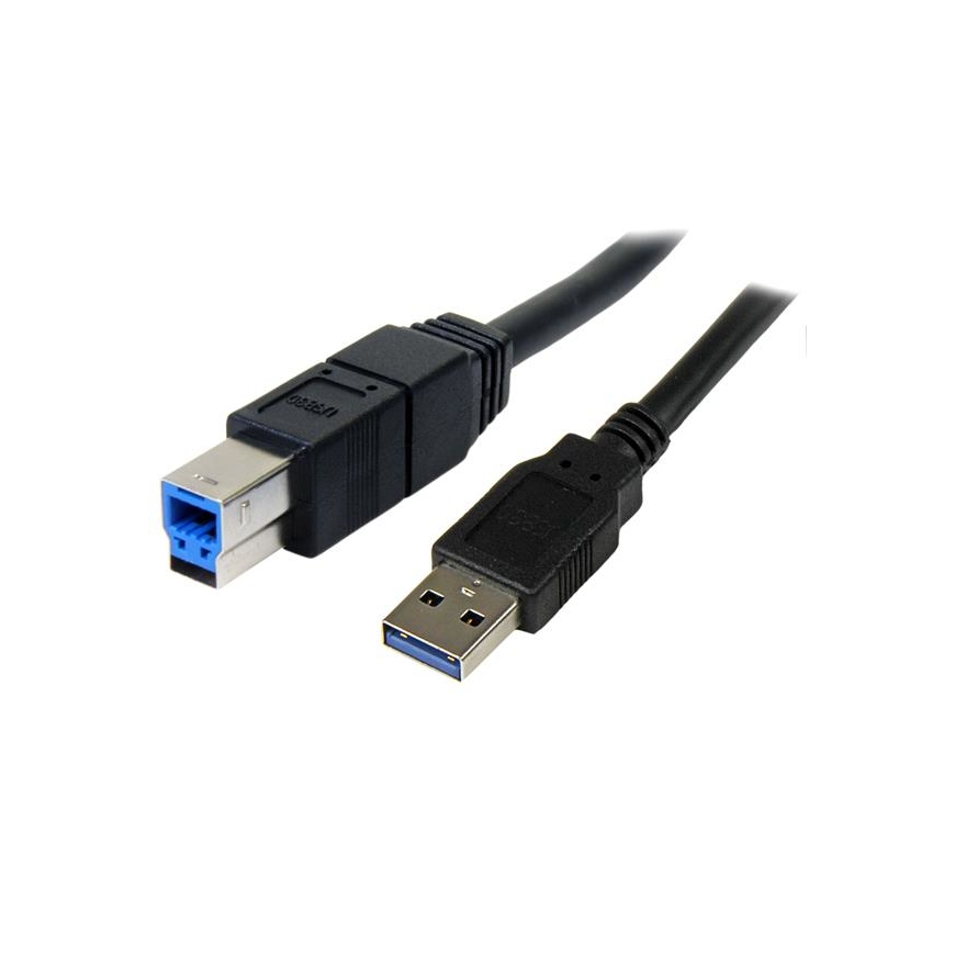 StarTech.com 3m, USB 3.0-A - USB 3.0-B USB-kaapeli USB 3.2 Gen 1 (3.1 Gen 1) USB A USB B Musta