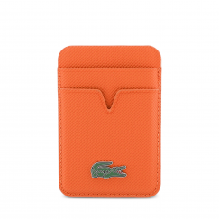 Lacoste PU Iconic Petit Pique MagSafe Wallet Orange