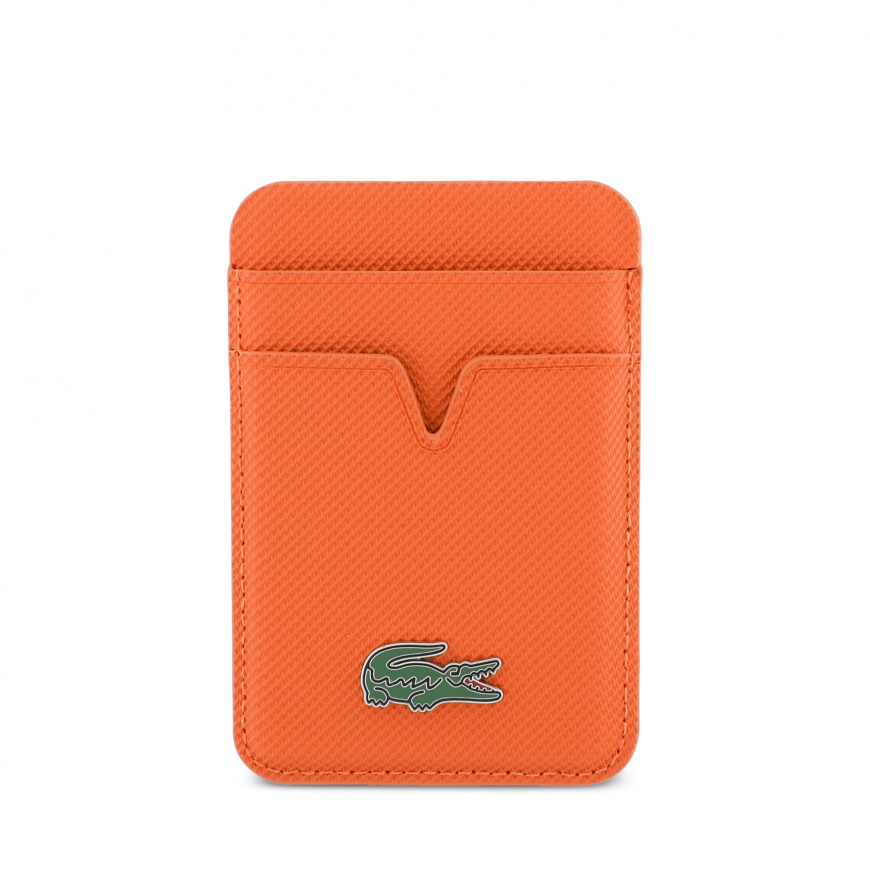 Lacoste PU Iconic Petit Pique MagSafe Wallet Orange
