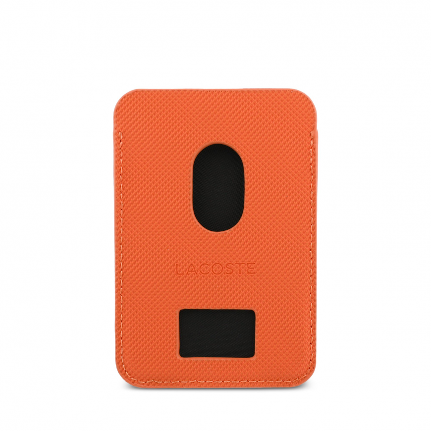 Lacoste PU Iconic Petit Pique MagSafe Wallet Orange – 3