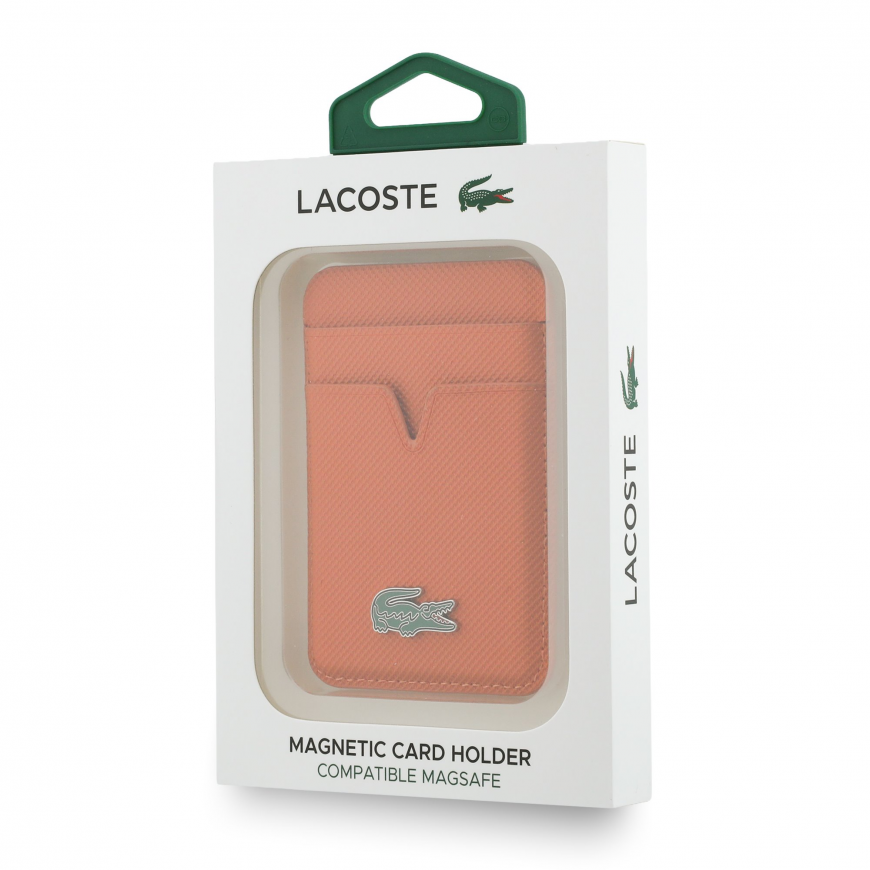 Lacoste PU Iconic Petit Pique MagSafe Wallet Orange – 4
