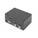 Digitus DS-12862 (KVM) tastatūras/video/peļu pārslēgšanas mehānisms Melns