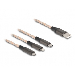 DeLOCK 88158 USB кабель USB 2.0 1,2 m USB A USB C/Micro-USB B/Lightning Прозрачный