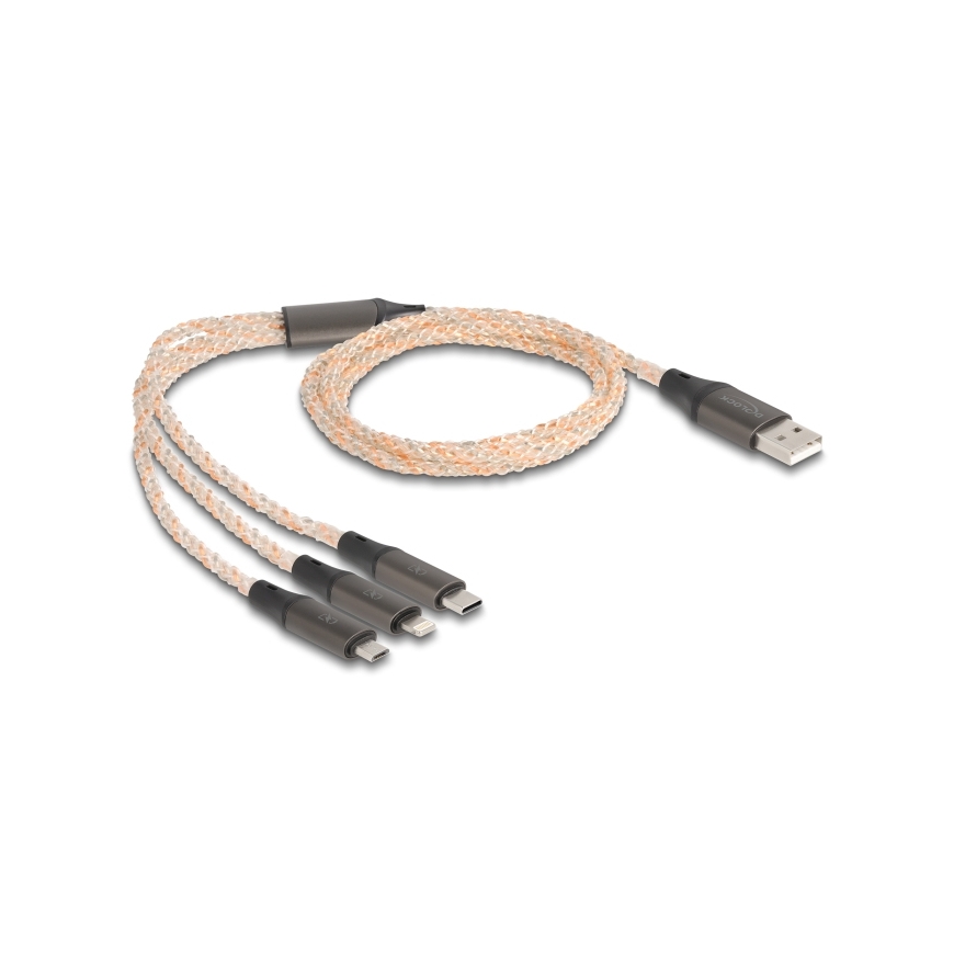 DeLOCK 88158 USB кабель USB 2.0 1,2 m USB A USB C/Micro-USB B/Lightning Прозрачный – 2