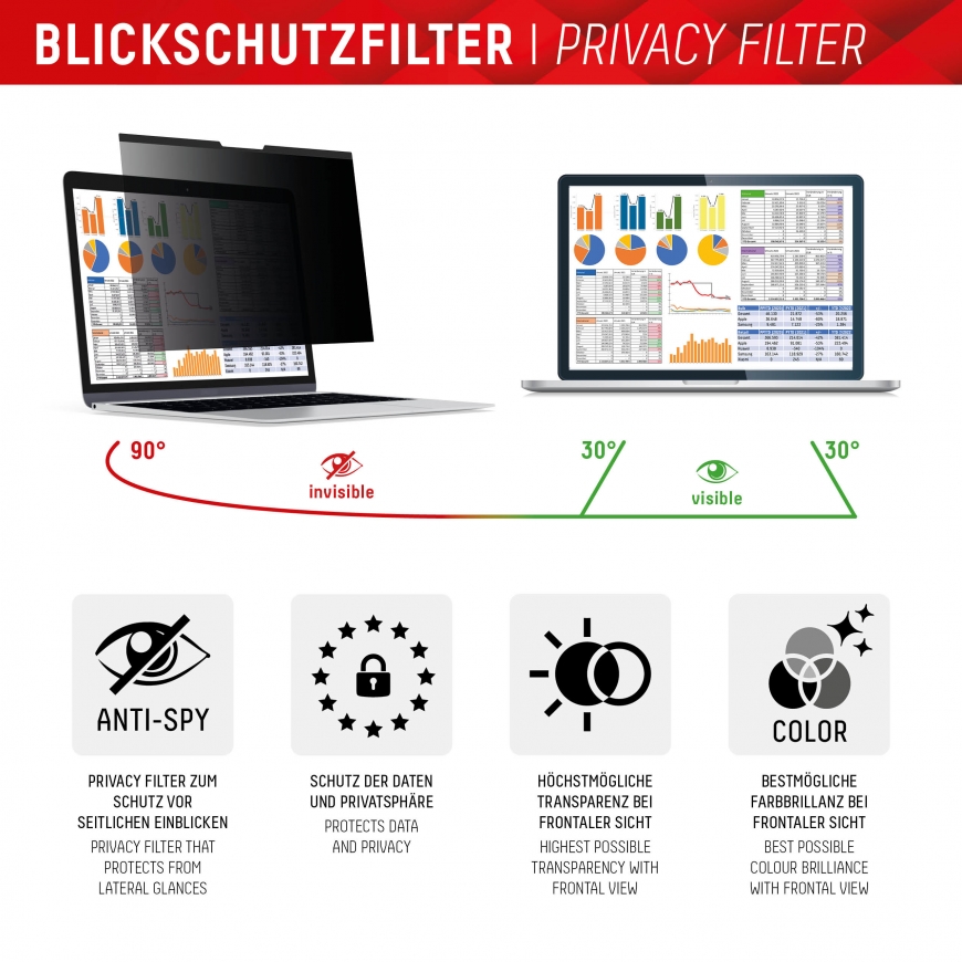 Displex 01761 privaatsusfilter ekraanile 33,8 cm (13.3") Sülearvuti Raamideta ekraani privaatsusfilt – 3