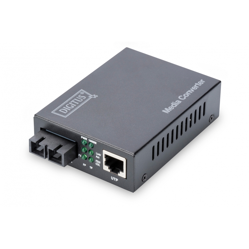 Digitus DN-82121-1 meediakonverter 1000 Mbit/s 1310 nm Üksikrežiim Must